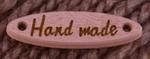 Naszywany znaczek drewniany 28x7 mm HAND MADE