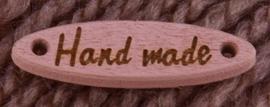 Naszywany znaczek drewniany 28x7 mm HAND MADE