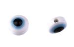 Oczy koralikowe biało-turkusowe 8mm