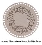 Dno - pokrywka ze sklejki krąg kwiatów 20cm/8mm
