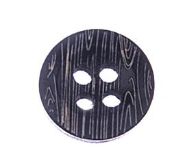Guzik 13 mm drewniany czarny z paskami